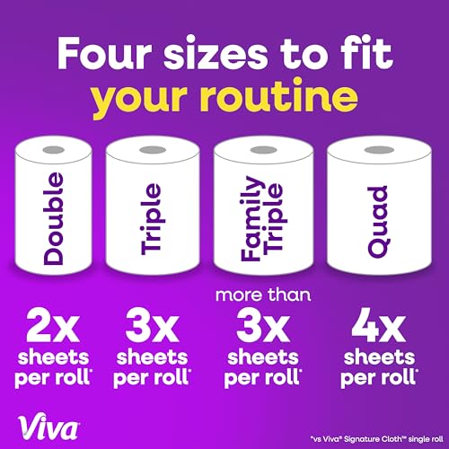Viva Signature Cloth Paper Towels, 8 Family Triple Rolls, 141 Sheets/Roll