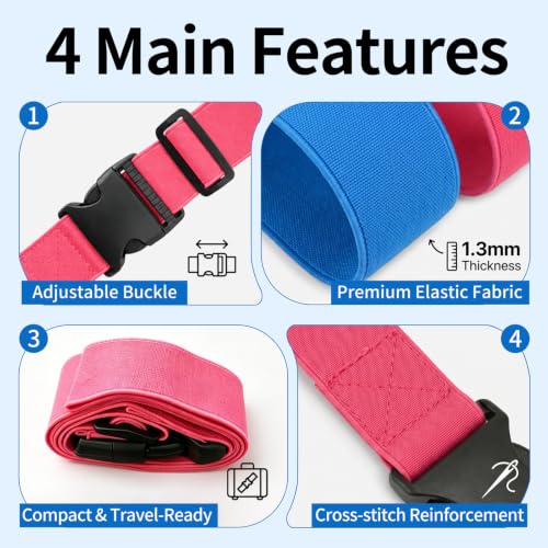 Adjustable Beach Towel Straps - 2 Pack, Universal Elastic Bands for Lounge & Cruise Chairs