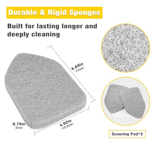 NEWE Shower Scrubber Replacement Pads - Gray 2-Pack for Tub and Tile