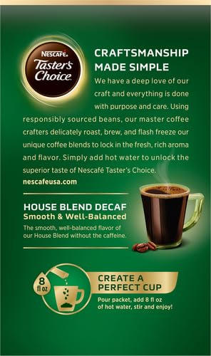 Nescafe Taster's Choice Decaf House Blend Instant Coffee Sticks 0.52oz Pack of 2