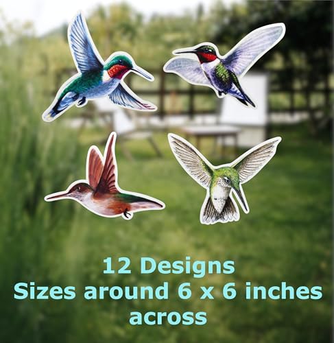24-Pack Large Hummingbird Static Cling Window Decorations