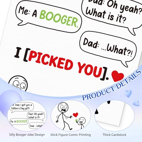 Funny Father's Day Card - I Picked You Booger from Kids