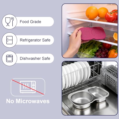 QCQHDU 2-Pack Stainless Steel Snack Containers - Leak-Proof and Portable