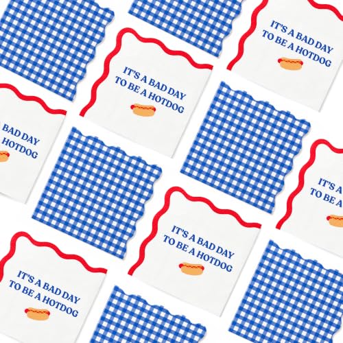 BBQ Party Cocktail Napkins - Bad Day to Be a Hotdog, 50 Pack
