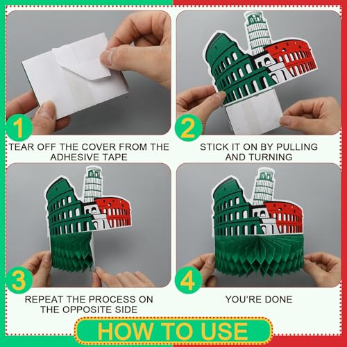 Italian Themed Honeycomb Centerpieces - 9 Pcs Party Decorations
