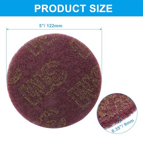 Hordion 8-Pack Round Scrubbing Pads - Durable Scouring Tool for Home Cleaning