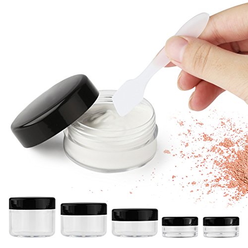 Accmor 10-Piece Clear Plastic Cosmetic Travel Jars with Spatulas