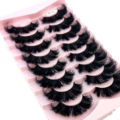 HBZGTLAD 8 Pairs Wet Manga Style 3D Fluffy Faux Mink Eyelash Extensions