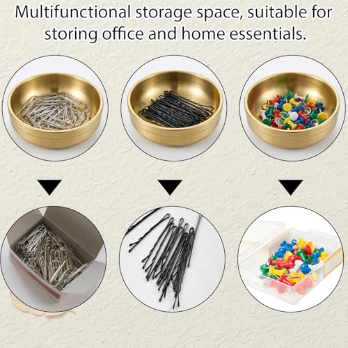 Exclaith Gold Stainless Steel Paperclip Holder for Desk Organizer
