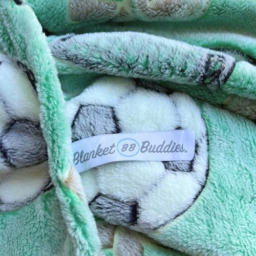 Glow in The Dark Soccer Throw Blanket - Cozy Fleece for Kids, 50"x60" Green