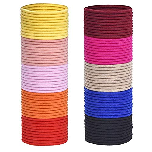 Wetco 4mm Elastic Hair Ties Ouchless Rubber Bands Light Blue 10 Pcs