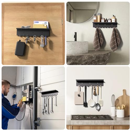 Volnamal Magnetic Key Holder with Mail Organizer & 8 Hooks