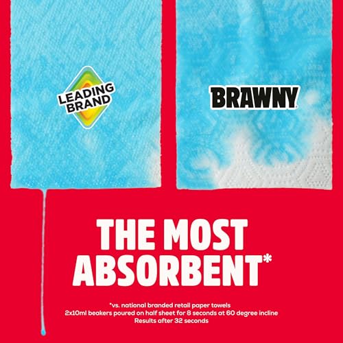 Brawny Tear-A-Square 3-Ply Paper Towels, 6 Double Rolls