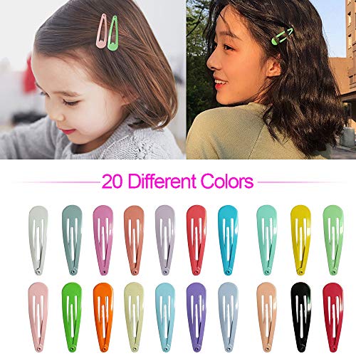 JIARON 80 Pcs 2 Inch Metal Hair Barrettes - Non-Slip Snap Clips in 20 Colors for Girls and Women