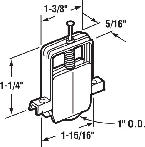 Prime-Line Nylon Sliding Screen Door Roller 1" (2 Pack)