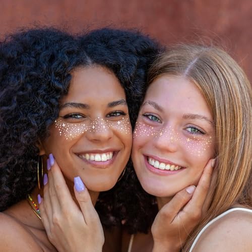Glitter Freckles Face Tattoo Patches Gold Water-Resistant Makeup 10 Sheets