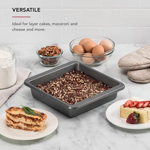KitchenAid Contour Silver 9-Inch Nonstick Square Cake Pan Pack of 6