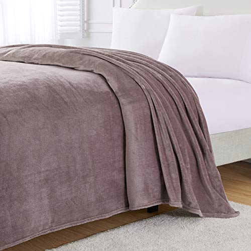 BOURINA Flannel Throw Blanket, Soft Plush Microfiber Bed Blanket, Lavender 50x60
