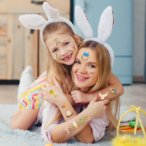 74Pcs Luminous Easter Temporary Tattoos for Kids Basket Stuffers