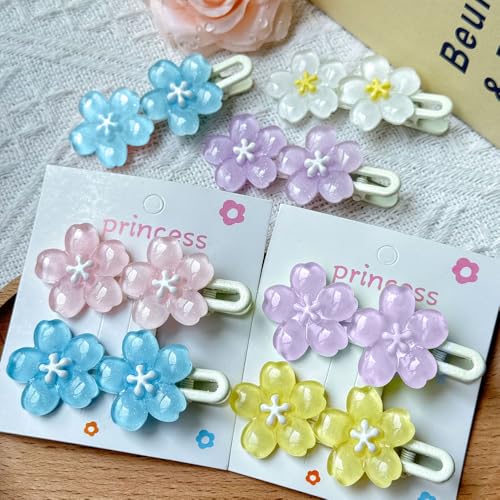 5-Piece Floral Acrylic Alligator Hair Clips Set for Women