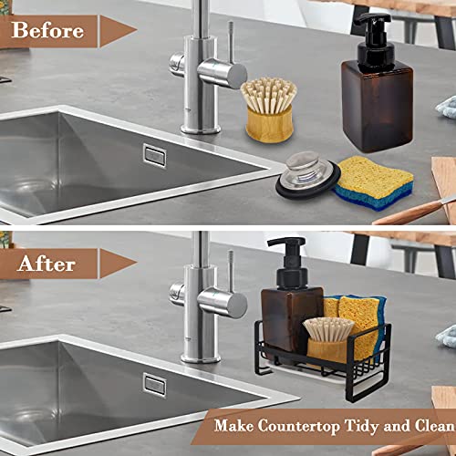 VANTEN Matte Black Kitchen Sink Caddy with Removable Drip Tray & Wall Mount Option