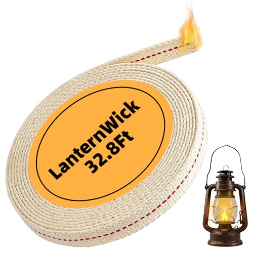 32.8ft Cotton Oil Lamp Wick - 1/2 Inch Replacement for Kerosene & Paraffin Lanterns