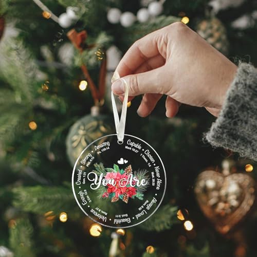Christian Christmas Ornament - Inspirational Bible Verse Faith Gift