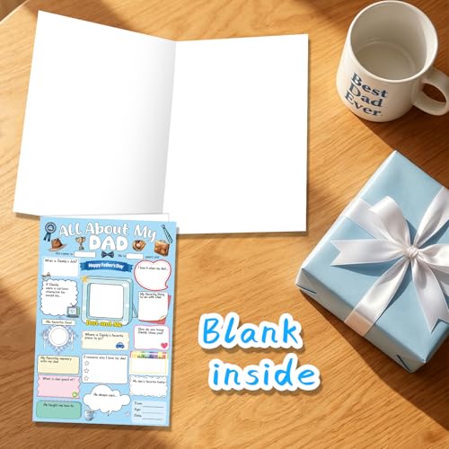 Fill in The Blanks Father's Day Card for Dad from Kids - 5.3 x 8 inch