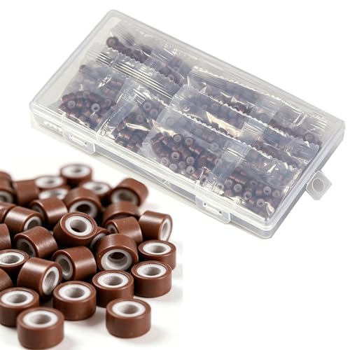 HandWig 500PCS 5mm Micro Ring Beads for Hair Extensions Brown