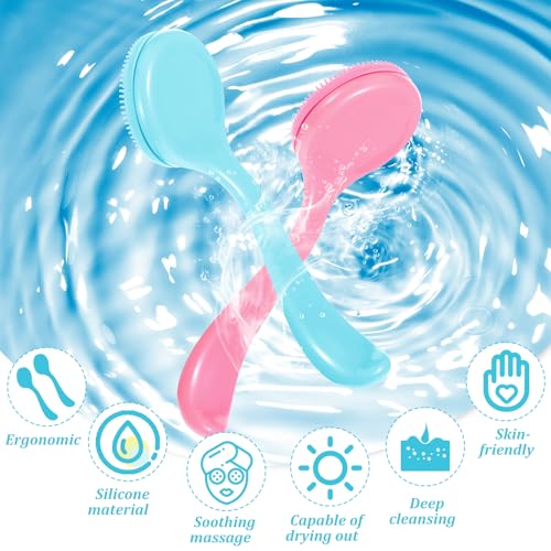 Silicone Facial Cleansing Brush and Exfoliator Tool 2-Pack