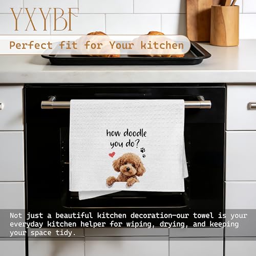 Dog-04 Funny Doodle Hand Kitchen Towel 16x24 Inches, Dog Mom Dad Gift