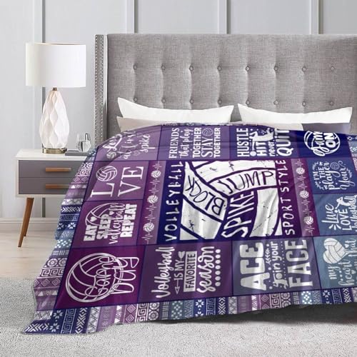Volleyball Blanket for Kids Teens Adults 60 x 80 Inches - Twin Size
