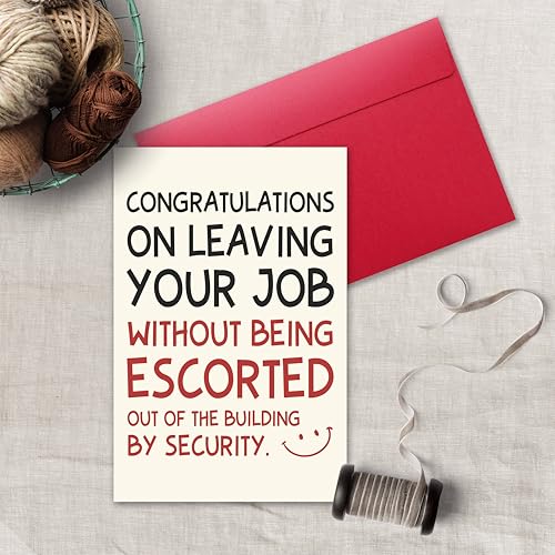 Funny Farewell Card for Coworker - Congratulations Edition