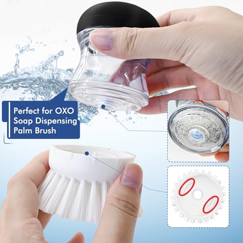 4 White Palm Brush Refills for OXO Soap Dispensing Brush