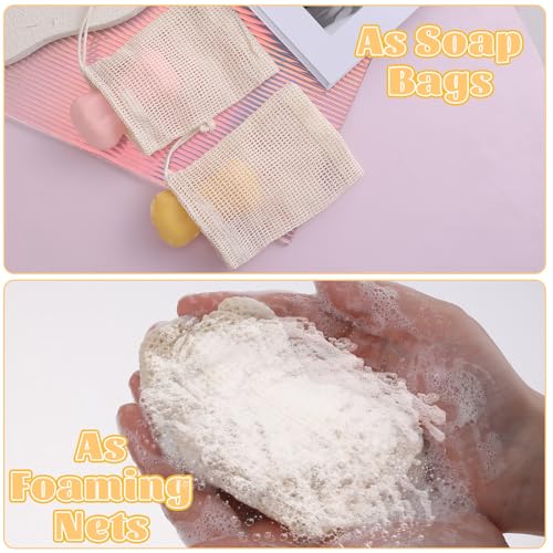 Natural Sisal Soap Saver Bag 5-Pack - Exfoliating Mesh Pouch