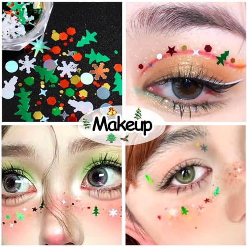 Christmas Nail Art Glitter Sequins 6-Box Winter Snowflake Design