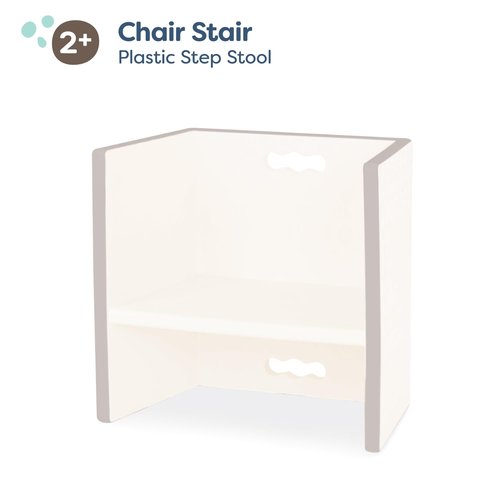 B. toys – 3-in-1 Step Stool and Chair for Toddlers – Ivory White – Durable & Lightweight Design – Furniture for Preschoolers 2+ Years