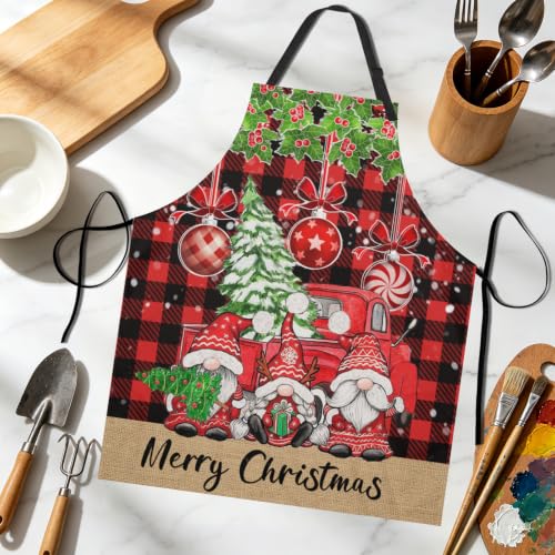 Christmas Gnome Waterproof Cooking Apron - 27 x 31 Inch for Grill BBQ Baking