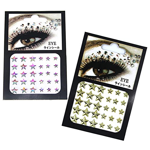 LEOARS Star Face Eye Jewels Rhinestone Festival Body Gems 2-Pack