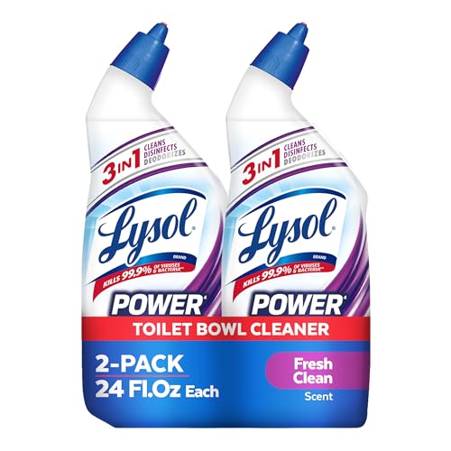 Lysol Power + Odor Fighting Toilet Bowl Cleaner, Fresh Clean, 24 oz, 2 Pack