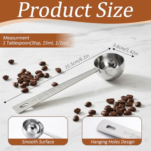 Jeffdad Stainless Steel 1 Tablespoon Measuring Spoon 15ml Coffee Scoop