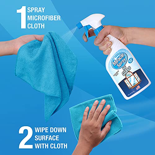 MiracleSpray Glass Cleaner - 16 Fl Oz Streak-Free Spray for Home & Auto