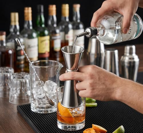 BARsics Stainless Steel Cocktail Jigger - 1oz/2oz Double Measuring Tool