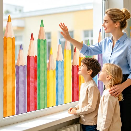 Extra Large Back to School Pencil Window Clings - 3 Sheets
