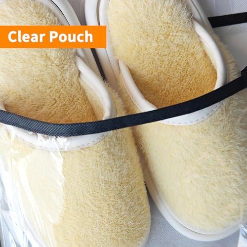 TidyMaster 12-Pocket Over-the-Door Shoe Organizer, Clear Hanging Rack - White