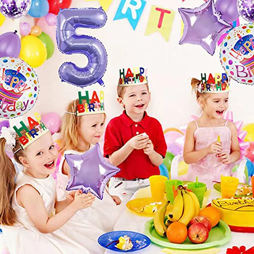 1st Birthday Balloon Set - 11 Foil & Latex Balloons in Purple