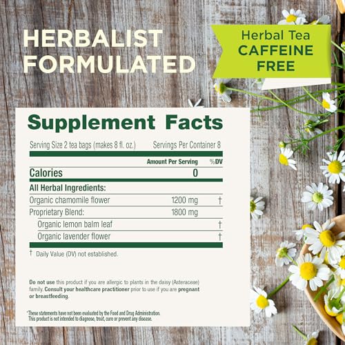 Traditional Medicinals Organic Chamomile & Lavender Tea Bags Pack of 3 - 32 Count Each, Caffeine-Free, USDA Certified Organic