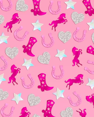 xo, Fetti Pink Pony Club Confetti - 200 Count Western Party Table Decor