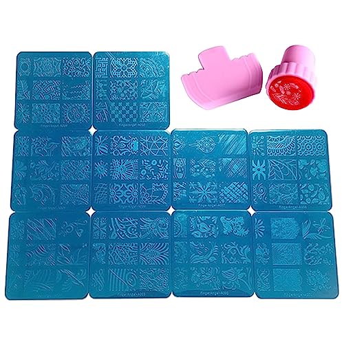 FingerAngel Nail Stamping Kit with 10 Plates Stamper and Scraper