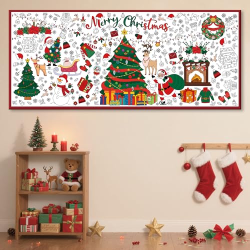 Giant Christmas Coloring Tablecloth - 30x72 Inch Holiday Craft